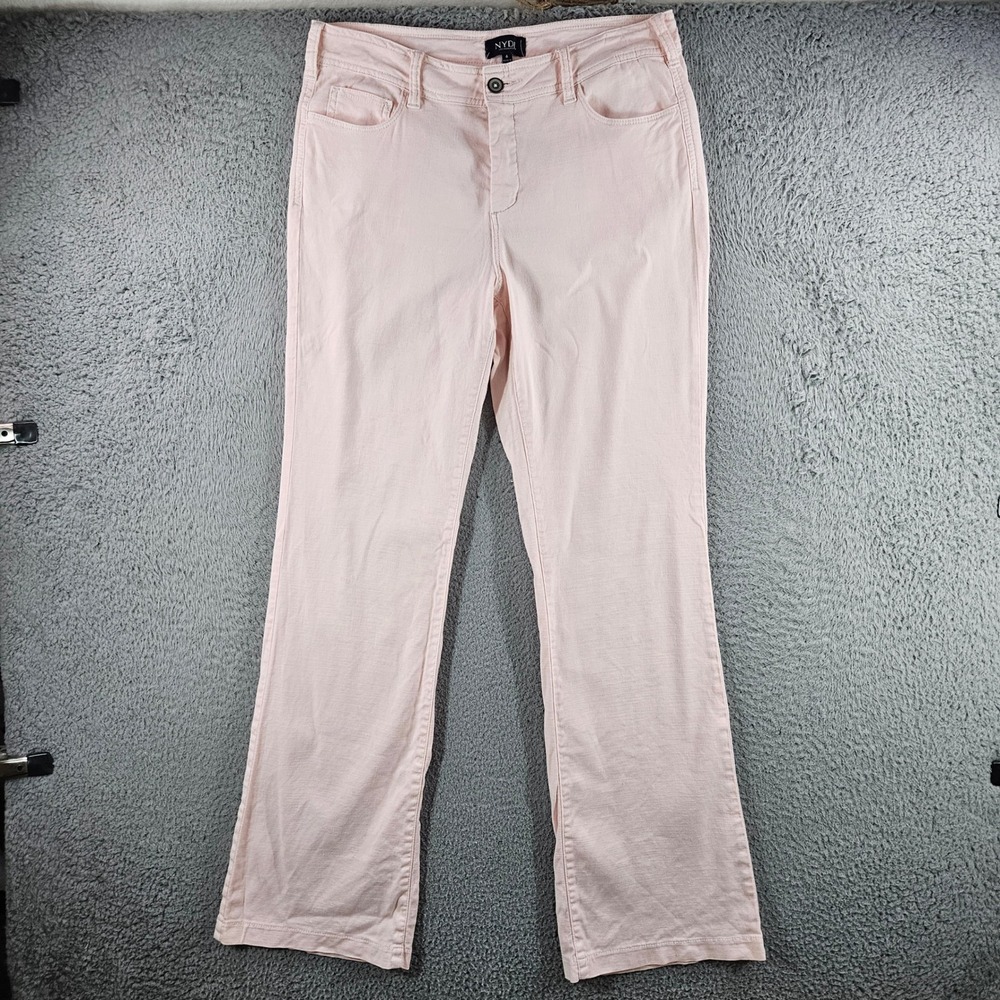 NYDJ‎ Pink Linen Blend Bootcut Trousers Womens Size 6 Stretch Pants
